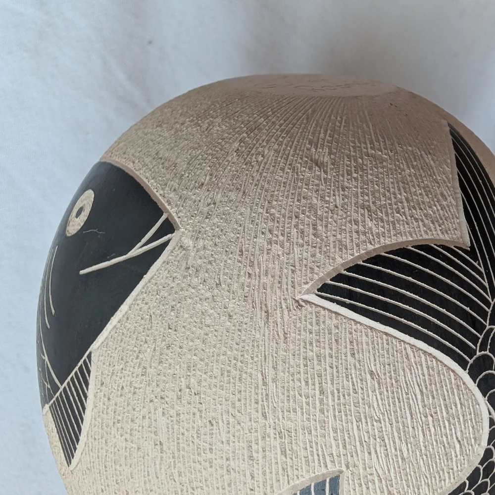 Mata Ortiz Pottery Handmade Ceramic Fish Olla Pot Humberto Guillen Rodriguez - Picture 16 of 16
